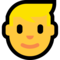 Blond-Haired Person emoji on Microsoft